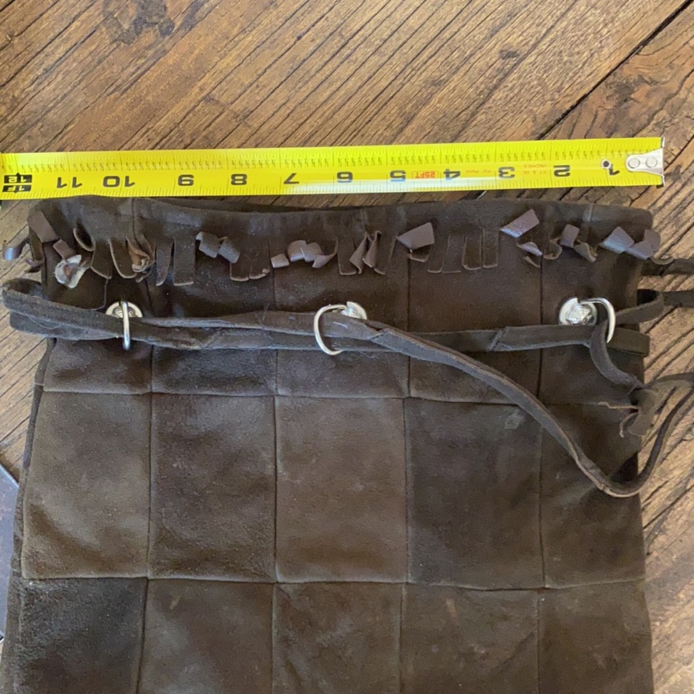 Dark Brown Patchwork Suede Hobo Bag - image 4